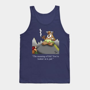 Funny Retirement Meaning of Life Cartoon Sherpa Humor Tank Top